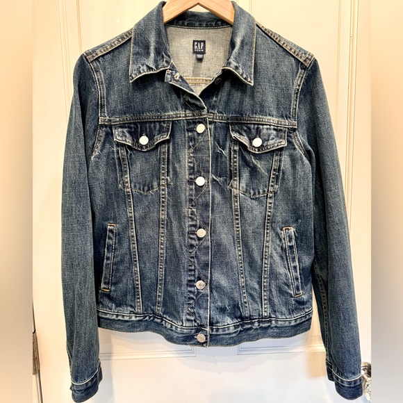 Gap Icon Denim Jean Jacket Saddle Blue Like New - Picture 2 of 7